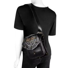 Our Fashion-Forward Unisex Tote redefines everyday carry with its chic design and functional build. Made for the modern urbanite, this PU tote combines space and style, making it an essential piece for your daily wardrobe. Punk Rock Women, Steampunk Belt, Men Steampunk, Rock Women, Steampunk Bag, Waist Pack Men, Women Motorcycle, Punk Skull, Chest Pack