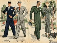 1930s Fashion Mens, 40s Men Fashion, 1950s Mens Fashion, Blithe Spirit, 1950s Mens, Like Green, Fashion Illustration Vintage