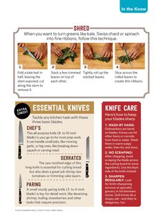 the instructions for how to use knifes