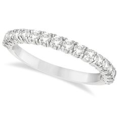 Half-Eternity Pave-Set Diamond Stacking Ring 14k White Gold 0.75ct - IR889 Diamond Wedding Bands Stackable, Stack Rings, Stackable Diamond Rings, Diamond Stacks, Diamond Stacking Rings, Wedding Jewellery Collection, Half Eternity Ring, Sterling Silver Mens, Fashion Ring