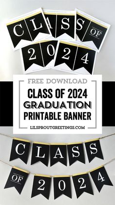 graduation party banner with black and white letters on it, including the class of 2012