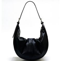 Fashion-forward Ladies Genuine Leather Crescent Shoulder Bag woyaza Black Leather Minimalist Baguette Bag, Modern Faux Leather Baguette Bag, Minimalist Black Leather Baguette Bag, Moon Shoulder Bag, Layer Top, Shoulder Bag Black, Leather Crossbody Purse, Genuine Leather Bags, Types Of Bag