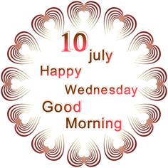 the words happy wednesday good morning are arranged in a circle