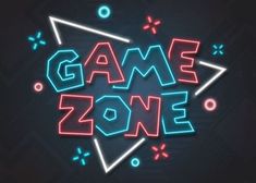 the game room neon text effect