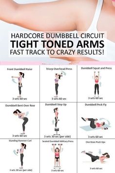 a woman doing dumbbell exercises with the text, how to do dumbbell circuit tight tone