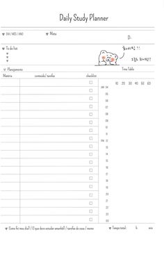 the daily study planner is filled with tasks to help students learn how to use it