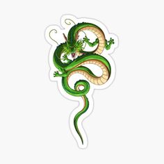 a green dragon sticker on a white background