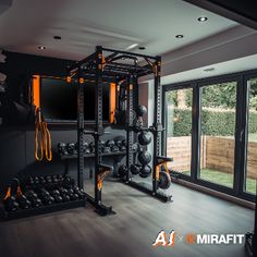 the home gym is equipped with many different equipment