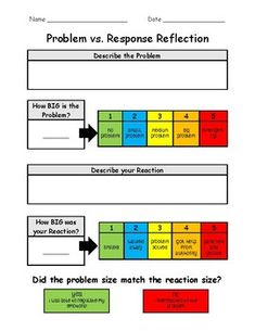 How BIG is my REACTION by Everybody is a Genius | Teachers Pay Teachers The Zones Of Regulation, Self Regulation Strategies, Behavior Reflection, Zones Of Regulation, Social Skills Groups, Elementary Counseling, Behavior Interventions, Social Skills Activities, My Reaction