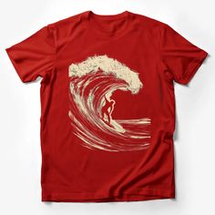 Abstract Ocean Wave Surfer Graphic T-Shirt, Gold and White Artistic Beach Wear Male T-Shirt Custom graphic T-Shirt.Customize your color Abstract Ocean, Ocean Wave, Beach Wears, Male T Shirt, Beach Wear, Ocean Waves, Custom Shirts, Graphic T Shirt, Graphic Tshirt