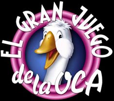 the logo for gran vieo delaca with a large white duck in front of it