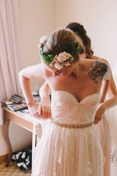 a bride getting ready for her wedding day