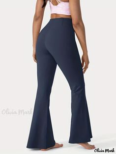 Olivia Mark - Womens Plus Size Sports Pants: Solid Crossover High Rise High Stretch Pants with Pipping Detailing Compression Pants, Sports Pants, Stretch Pants, Sport Pants, Olivia Mark, Crossover, Piping, Stretch Fabric, High Rise