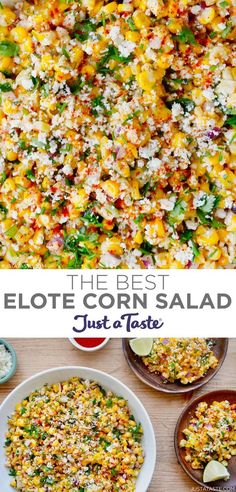 the best elote corn salad just taste