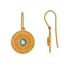 Emerald Vermeil 14K Gold Over Sterling Silver Earring 925 Silver = 4.55 gm. Emerald = 0.80 ct. Emerald is the birthstone for May and is a symbol of rebirth and love. The beautiful earring measures to be 1.15 inches long including the wire and 0.65 inches wide at its maximum points. The earrings have been made by a team of highly trained and skilled artisans. What is Vermeil 14K Gold? It is a thick layer of 14K Gold plating on 925 Sterling Silver. If for any reason you are not completely satisfie Fine Jewelry Round Birthstone Earrings, Pierced Earrings For Anniversary With May Birthstone, May Birthstone Pierced Earrings For Anniversary, Anniversary Earrings With May Birthstone For Pierced Ears, Anniversary Earrings With May Birthstone, Yellow Gold Plated Birthstone Earrings, Gold Plated Yellow Gold Earrings With Birthstone, Yellow Gold May Birthstone Round Earrings, Tarnish-resistant Yellow Gold Earrings With May Birthstone