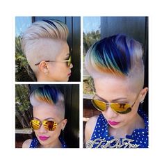 ❥ˢᴬᵛᵛᵞ ᴿᴱᴮᴱᴸ♚ Short Hair Shaved Sides, Nice Short Haircuts, Hair Play, Edgy Haircuts, Haute Hair, Woman Hair, Multicolored Hair