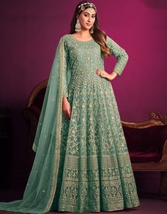 ☀️💃 Embrace the essence of summer with our Summer Green Net Pant Anarkali! 🌿✨ This stunning ensemble exudes freshness and vibrancy, allowing you to shine with a radiant charm. 😍🌸 #SummerGreenNetPantAnarkali #FreshAndVibrant #FashionGoals #SummerChic #GlamorousAppeal #AnarkaliLove #EmbraceTheGreen #FashionistaAlert #MakeHeadsTurn #EthnicEnchantress #FashionForward #SimplyStunning Gown Party Wear Reception Dresses, Floor Length Anarkali, Reception Dresses, Long Anarkali, Designer Anarkali Suits, Gown Party Wear, Gown Suit, Designer Anarkali, Anarkali Gown