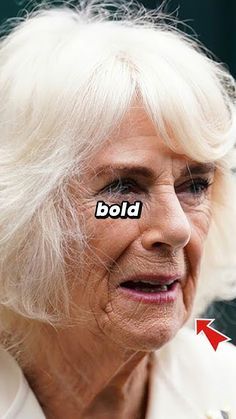 an older woman with the word bold written on her forehead in front of her face