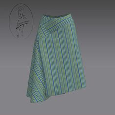 Single Pleated Designer Skirt PDF Sewing Pattern - Etsy Aline Skirt Pattern, Asymmetrical Skirt Pattern, Interfacing Fabric, Designer Skirt, Ikat Dress, Skirt Model, Aline Skirt, Skirt Patterns Sewing, Sewing Skirts