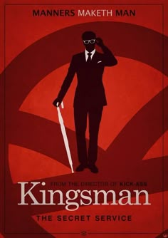 kingsman the secret service movie poster with man in suit and tie holding a knife