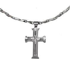 Hip-Hop Style Cross Necklace | Buy at Khanie Stainless Steel Cross Necklaces For Streetwear, Stainless Steel Cross Necklace For Streetwear, Cross-shaped Stainless Steel Jewelry For Streetwear, Stainless Steel Cross Jewelry For Streetwear, Cross-shaped Stainless Steel Streetwear Jewelry, Silver Cross Necklace For Streetwear, Gunmetal Stainless Steel Cross Necklace, Gunmetal Cross Necklace In Stainless Steel, Industry Design