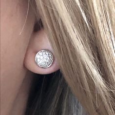 Gorgeous!!! Solid 10k White Gold (10k Tends To Be More Durable Than 14k Gold). Stamped 10k And Designer’s Hallmark. Modern Very Slightly Domed Button Design. Features Sparkly, Natural, Round Cut Diamonds In A Pave Cluster Setting. No Additional Information. Poshmark Authenticate Is Included. An Amazing Gift. Price Is Final. White Round Cluster Earrings With Diamond Cut, Dazzling Round Sterling Silver Cluster Earrings, White Round Diamond Cut Cluster Earrings, White Gold Diamond Cluster Earrings, Round Cut, Gold Cubic Zirconia Cluster Earrings, Round Cut, Round Stud Earrings, Button Design, Diamond Cluster, Round Cut Diamond