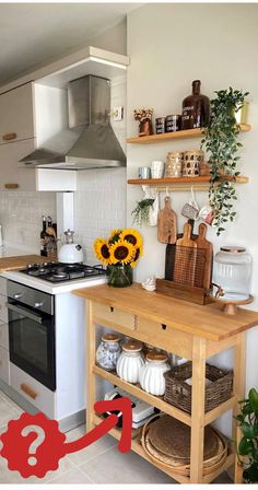 the kitchen is clean and ready to be used as a place for cooking or baking