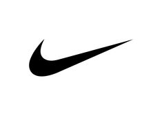 a black nike logo on a white background