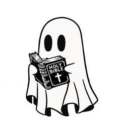 a ghost holding a bible in its hands with the words truly bible written on it