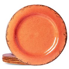 three orange plates stacked on top of each other