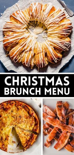 christmas brunch menu with different types of food