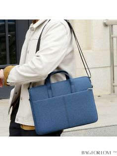 BagForLove - Classic Briefcase: Large Capacity Casual Blue Bag With Laptop Sleeve, Everyday Blue Laptop Bag With Adjustable Strap, Blue Business Laptop Bag With Adjustable Strap, Blue Rectangular Shoulder Bag With Laptop Sleeve, Blue Laptop Bag With Adjustable Strap For Daily Use, Business Blue Bag With Laptop Sleeve, Blue Shoulder Laptop Bag, Casual Blue Rectangular Laptop Bag, Blue Rectangular Laptop Bag With Adjustable Strap