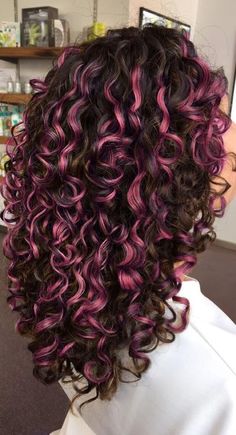 Black Curly, Black Curly Hair, Long Curly Hair, Long Curly, Red Hair, Curly Hair, The Back, Highlights, Hair Color