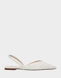 VANCE PEARL - SHOES - Betsey Johnson Betsey Johnson Shoes Wedding, Beach Wedding Bride Shoes, White Wedding Flats, Wedding Shoes Bride Flats, Bridal Flats Shoes, Bride Shoes Flats, Flat Bridal Shoes, Pearl Flats, Bride Flats