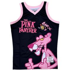 * Pink Panther Men's Basketball Jersey * High Quality Material And Craftsmanship * Embroidered Name And Number In Premium Tackle Twill * Handmade * Cut And Sewn With Superior Material * Fits True To Size * 100% Polyester * Officially Licensed * Imported * Mpn Hgc038-Bbj-06 * Color Black * Msrp $110 Black Tops With Embroidered Logo For Streetwear, Fitted Black Top With Embroidered Logo, Throwback Black Cotton Top, Black Cotton Throwback Top, Black Sports Tops With Embroidered Logo, Black Embroidered Graphic Tops For College, Black College Throwback Tops, Black Throwback Tops With Letter Print, Black Embroidered Tops For College