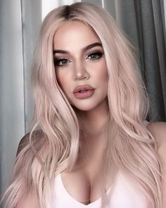 Pastel Pink Hair Color, Blue And Pink Hair, Blonde Natural, Pink Blonde Hair, Platinum Blonde Hair Color, Ash Hair Color, Wigs Synthetic