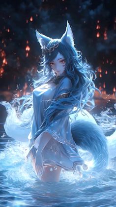 Kitsune Woman, Winged Girl, Cat Women, Fox Girl, Animation Art Character Design, Fantasy Map, Anime Cat, Dnd Characters