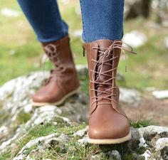 🌿👣 Handcrafted Leather Women's Barefoot Boots with  Laces and Zipper 👢🌿 🌿 Feel the breeze of nature on your feet! Carefully crafted with genuine leather inside and out, these handcrafted barefoot boots for men combine style and naturalness. With their waterproof rubber sole and wide toe design, they support natural movement while their flexible and non-slip structure provides comfort with every step. 👢 Features: * Leather Inside Out: High-quality genuine leather material offers durability Fall Outdoor Leather Shoes With Leather Sole, Lace-up Boots With Leather Sole For Outdoor Activities, Leather Lining Round Toe Boots For Outdoor Activities, Adventure Lace-up Boots With Rubber Sole And Round Toe, Outdoor Leather Shoes With Leather Sole, Waterproof Boots With Leather Sole For Adventure, Outdoor Boots With Almond Toe And Leather Sole, Outdoor Lace-up Boots With Rubber Sole, Outdoor Ankle Boots With Stitched Sole