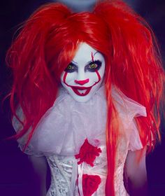 Pennywise Penny Wise Makeup, It Pennywise Costume, Twilight Makeup, Scary Clown Makeup, Geeky Girls, Halloween Makeup Scary, Scary Clowns