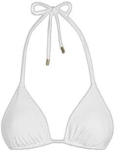 Chic Halter Neck Swimwear With Padded Cups, Triangle Halter Top With Padded Cups For Pool, Pool Halter Top With Padded Triangle Cups, Padded Triangle Top Halter For Pool, Padded Triangle Halter Top For Pool, Padded Triangle Top Swimwear, Chic Triangle Halter Top For Sunbathing, Elegant Padded Swimwear For Vacation, Chic White Swimwear With Padded Cups