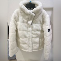 Brand New Calvin Klein Women Teddy Coat Faux Fur Jacket Size L White Retail $260 White Casual Outerwear With Faux Fur Trim, Casual White Outerwear With Faux Fur Trim, Calvin Klein Long Sleeve Puffer Jacket For Fall, White Outerwear With Faux Fur Lining For Work, Trendy Winter White Outerwear With Faux Fur Lining, White Outerwear With Faux Fur Lining, Cozy White Outerwear With Faux Fur Lining, White Faux Fur Trim Outerwear For Work, Trendy White Outerwear With Faux Fur Lining