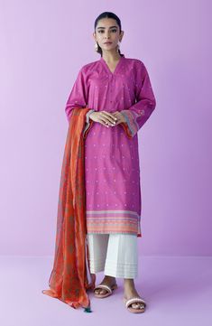 Orient NRDS-23-070/U PINK LAWN   Spring Summer Lawn Vol 3 Pink Cotton Sets With Printed Motifs, Spring Purple Lawn Suit With Printed Motifs, Summer Pink Lawn Suit With Printed Motifs, Pink Printed Cotton Set, Pink Spring Sets With Printed Motifs, Pink Lawn Suit With Printed Motifs For Summer, Pink Printed Lawn Suit For Summer, Pink Sets With Printed Motifs For Spring, Spring Printed Pink Sets