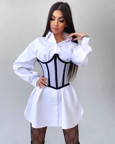 Corset Fashion Outfits, Corset Outfits, Chique Outfit, Corset Outfit, Dress With Corset, Corset Shirt, Corset Fashion, Chique Outfits, Mode Casual