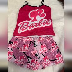 2 Pieces Barbie Pijamas One Size Fits Small, Medium And Large, Stretchable Red Lace Babydoll, Kate Spade Pajamas, Harry Potter Pyjamas, Lounge Romper, Nursing Nightgown, Night Pajama, Thermal Pajamas, Barbie Birthday Party, Floral Pajamas