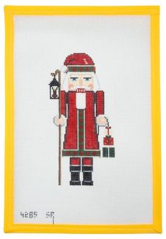 Nutcracker Santa with Lantern Needlepoint Canvas - Summertide Stitchery - Susan Roberts Santa Needlepoint, Chinoiserie Christmas, Needlework Shops, Cross Stitch Christmas Ornaments, Needlepoint Designs, Embroidery Shop, Cross Stitch Christmas, Stitch Christmas, Needlepoint Kits