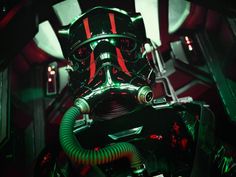 a star wars scene with a helmet and gas mask