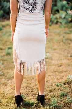 Front zip Midi skirt Suede fringe Model is wearing a size M High Neck Top, Fringe Skirt, Suede Fringe, Tassel Fringe, Fringe Trim, Upcoming Events, Handle Bag, Top Handle, Lace Skirt