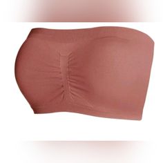 Unique Find Brand New Plus Size Solid Wireless Strapless Knitted Bandeau Bra Terracotta S M L 1x 2x 3x Please See Photos For Size And Fit. Brown Stretch Crop Top With Built-in Bra, Solid Color Crop Tube Top With Built-in Bra, Fitted Brown Strapless Tube Top, Fitted Brown Bandeau Tube Top, Beige Seamless Tube Top, Solid Stretch Crop Top Tube Top, Stretch Bandeau Tube Top With Medium Bust Support, Casual Beige Strapless Tube Top, Beige Stretch Strapless Top