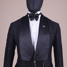 New Arrival Black jacquard Shawl Lapel Wedding Groom Suits | Allaboutsuit Elegant Brocade Tuxedo For Wedding, Elegant Tailored Brocade Suit, Luxury Fitted Brocade Sets, Luxury Brocade Suit For Formal Occasions, Tailored Brocade Suits For Formal Occasions, Tailored Brocade Suit For Semi-formal Occasions, Tailored Brocade Suits For Party, Tailored Brocade Party Suits, Fitted Brocade Suits For Weddings