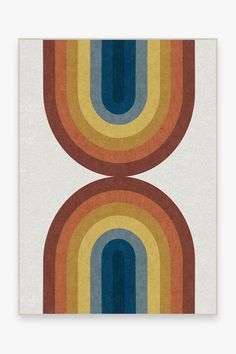 an abstract art print with two circles in different colors on a white background canvas print